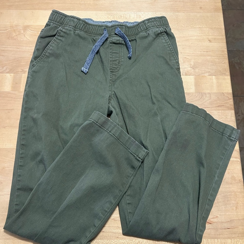 Wonder Nation Boys Olive Green Drawstring Chinos